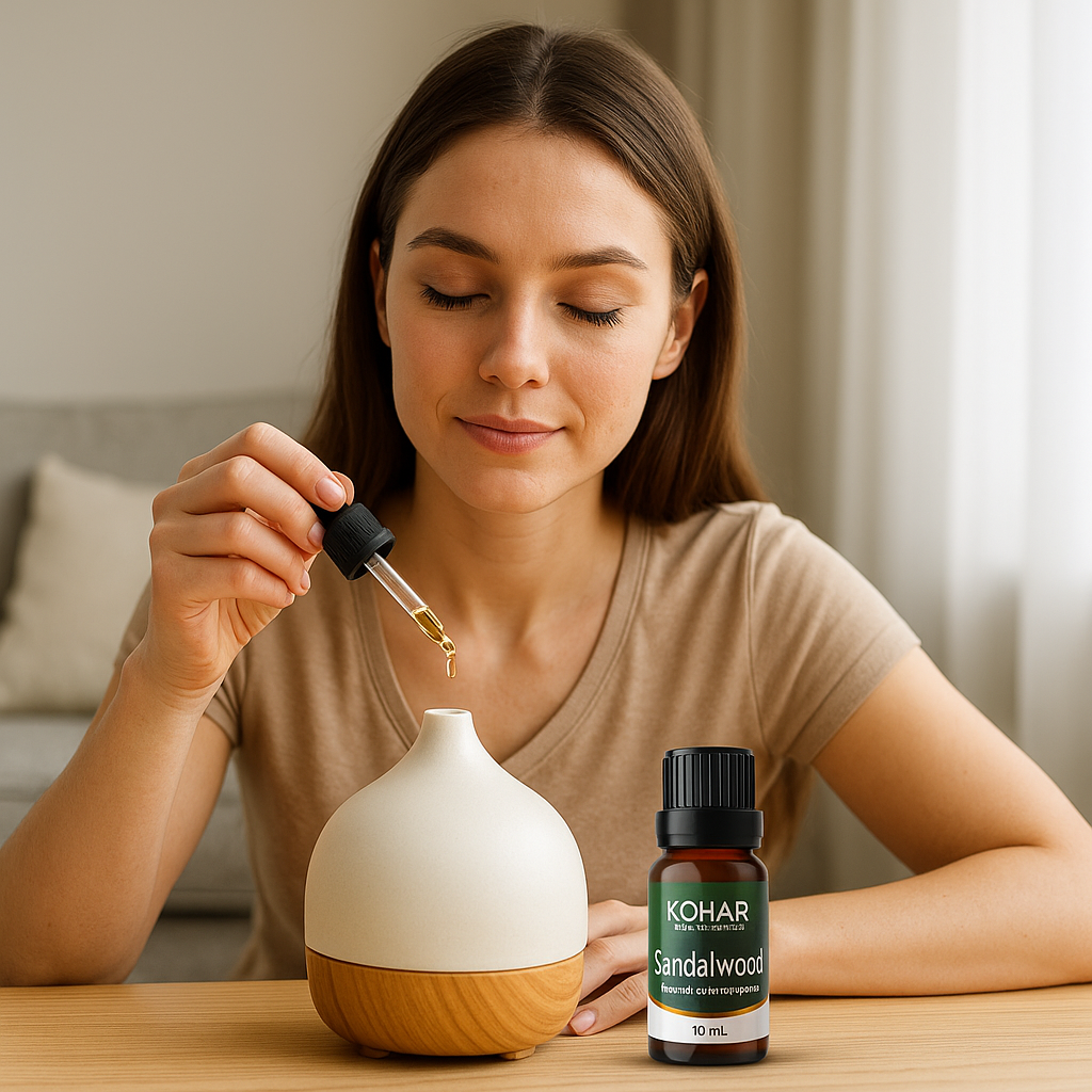 6 Pack Gift Set of Essential Oils - Lavender, Eucalyptus, Lemongrass, Peppermint, Sandalwood and Sweet Orange