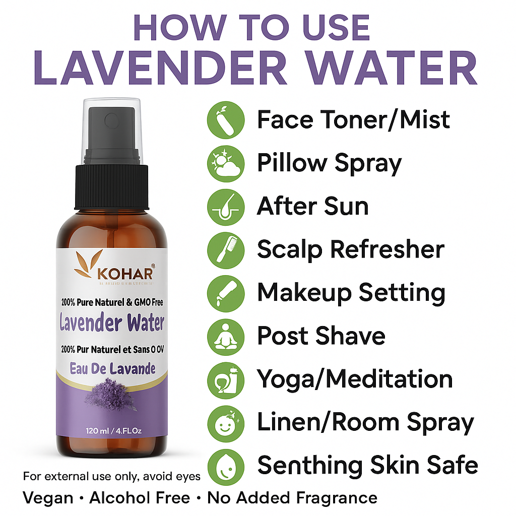 100% Pure Lavender Flower Water Spray — 120 ml
