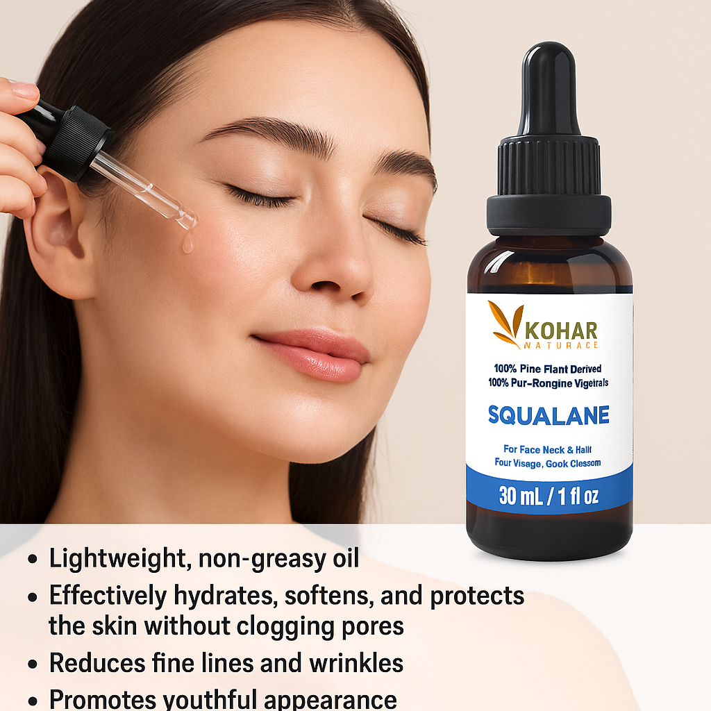 100% Plant Derived Squalane. Non-comedogenic, Light Weight, Non-Greasy Moisturizer Face Oil. 30 ml