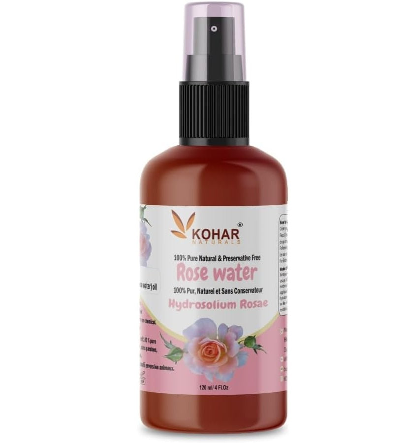 Rose Water - Made in Canada Facial Toner Mist Spray. 120 ml