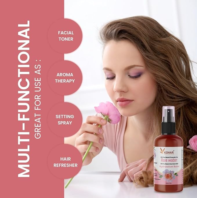 Rose Water - Made in Canada Facial Toner Mist Spray. 120 ml