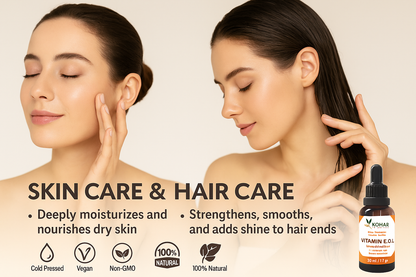 100% Pure Vitamin E Oil 30,000 IU for Skin, Face, Body, Hair & Nail moisturizer. 30 ml