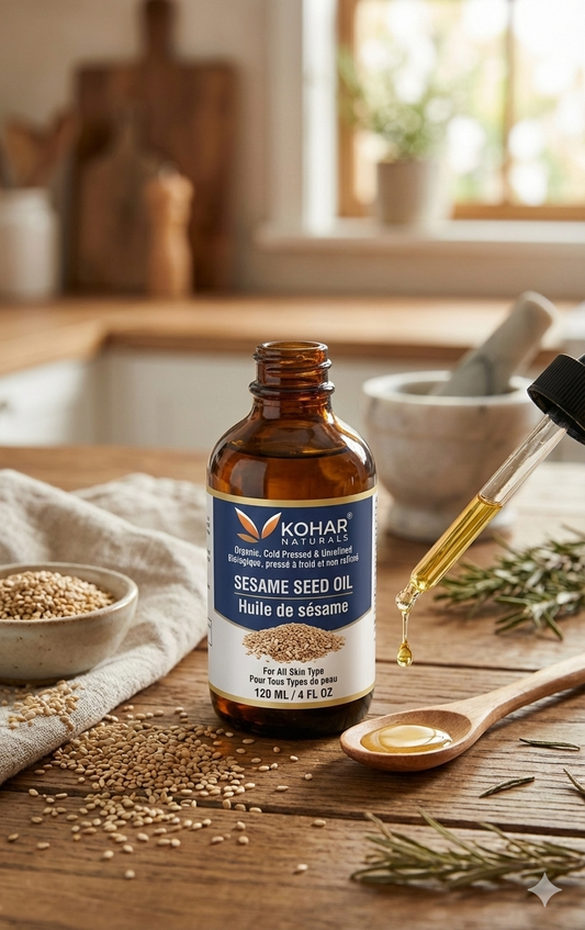 100% Pure Extra Virgin Cold Pressed Unrefined Sesame Seed Carrier Oil. 120 ml