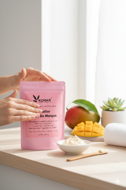 100% Pure Natural Mango Butter. 227 g /0.5 lb