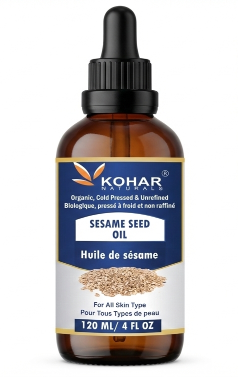 100% Pure Extra Virgin Cold Pressed Unrefined Sesame Seed Carrier Oil. 120 ml