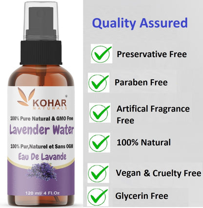 100% Pure Lavender Flower Water Spray — 120 ml