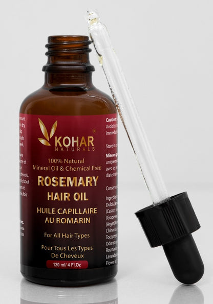 Rosemary & Moroccan Argan Hair Oil - 100% Natural | Made in Canada | 120 ml