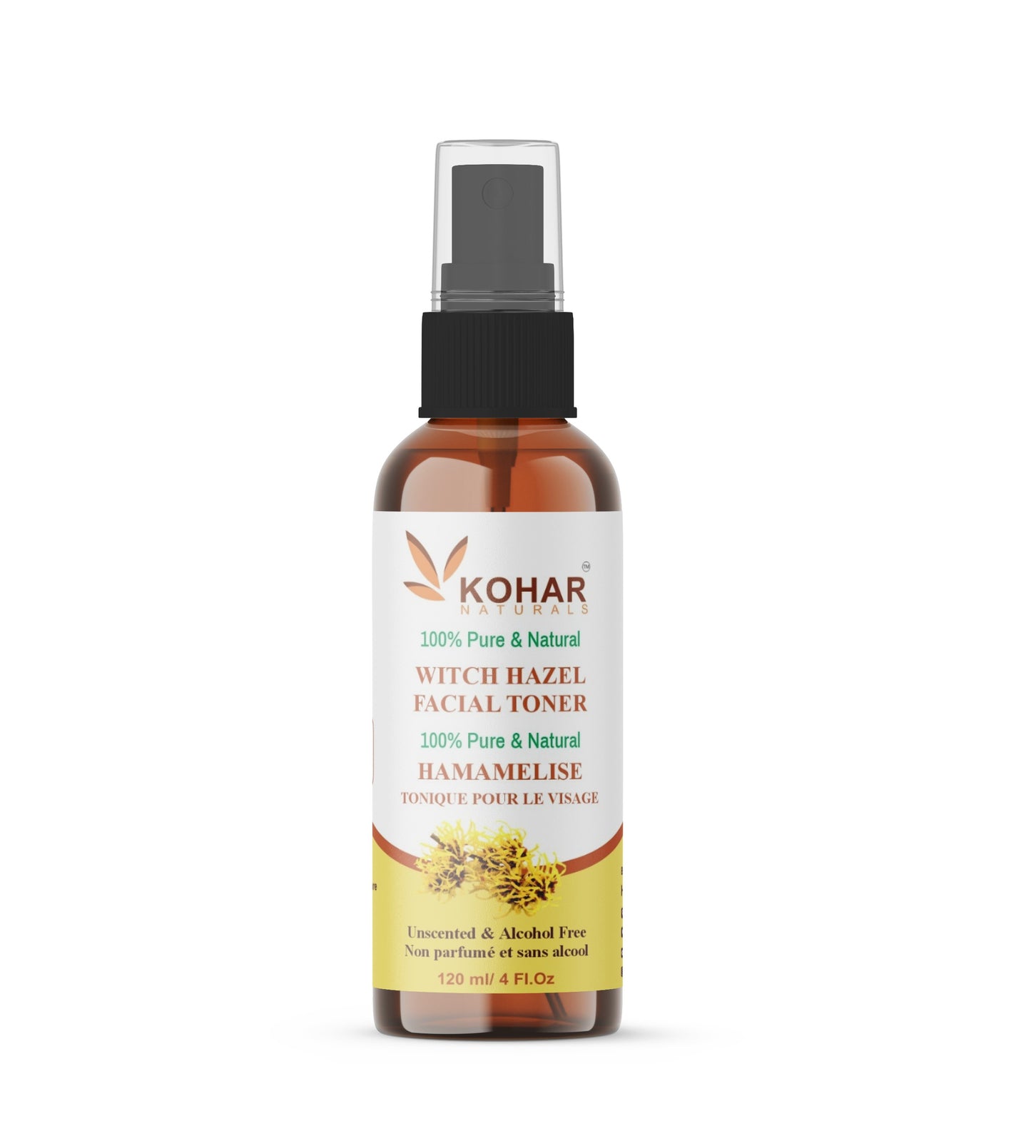 Alcohol Free, Natural Witch Hazel Face Toner 120 ml