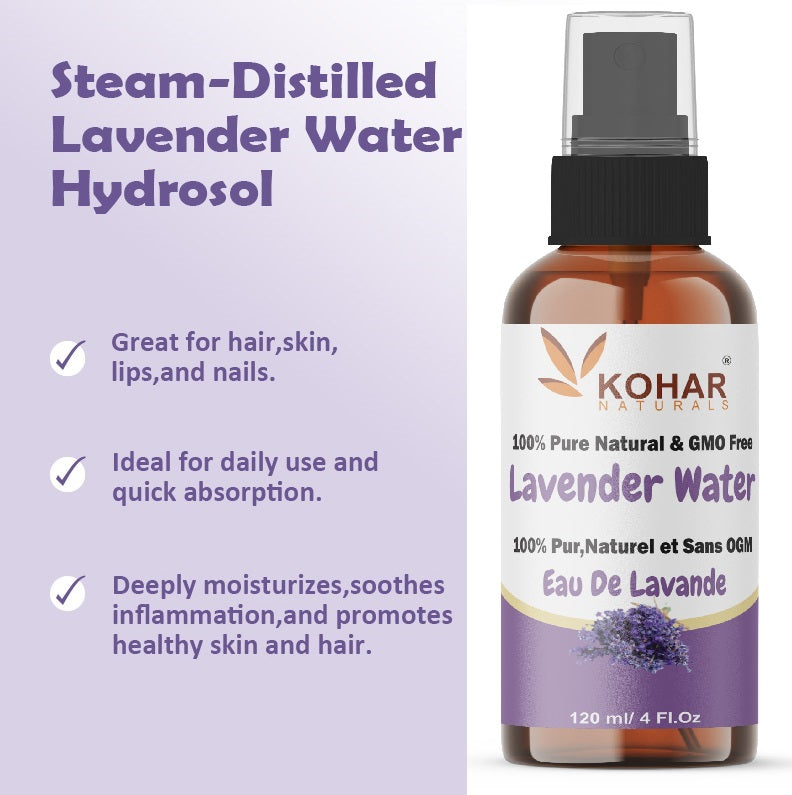 100% Pure Lavender Flower Water Spray — 120 ml